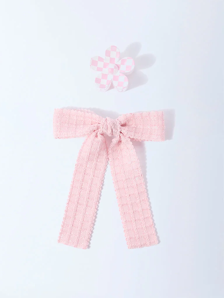 Studiowest Pink Flower Clip and Bow - Pack of 2