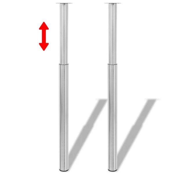Telescopic Table Legs 2 pcs Stainless Steel 710 mm-1100 mm