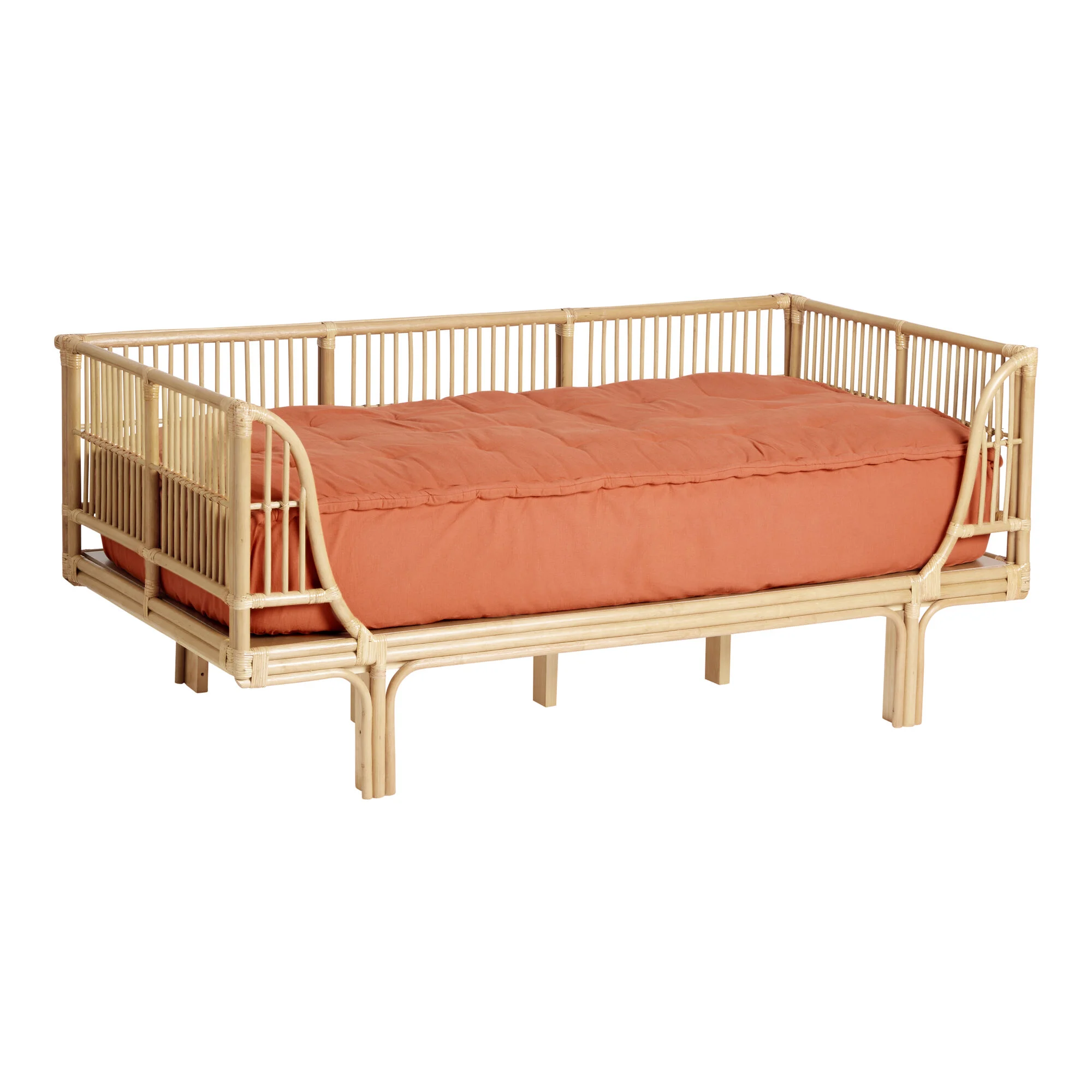 Terracotta Handwoven Cotton Twin Mattress Cover