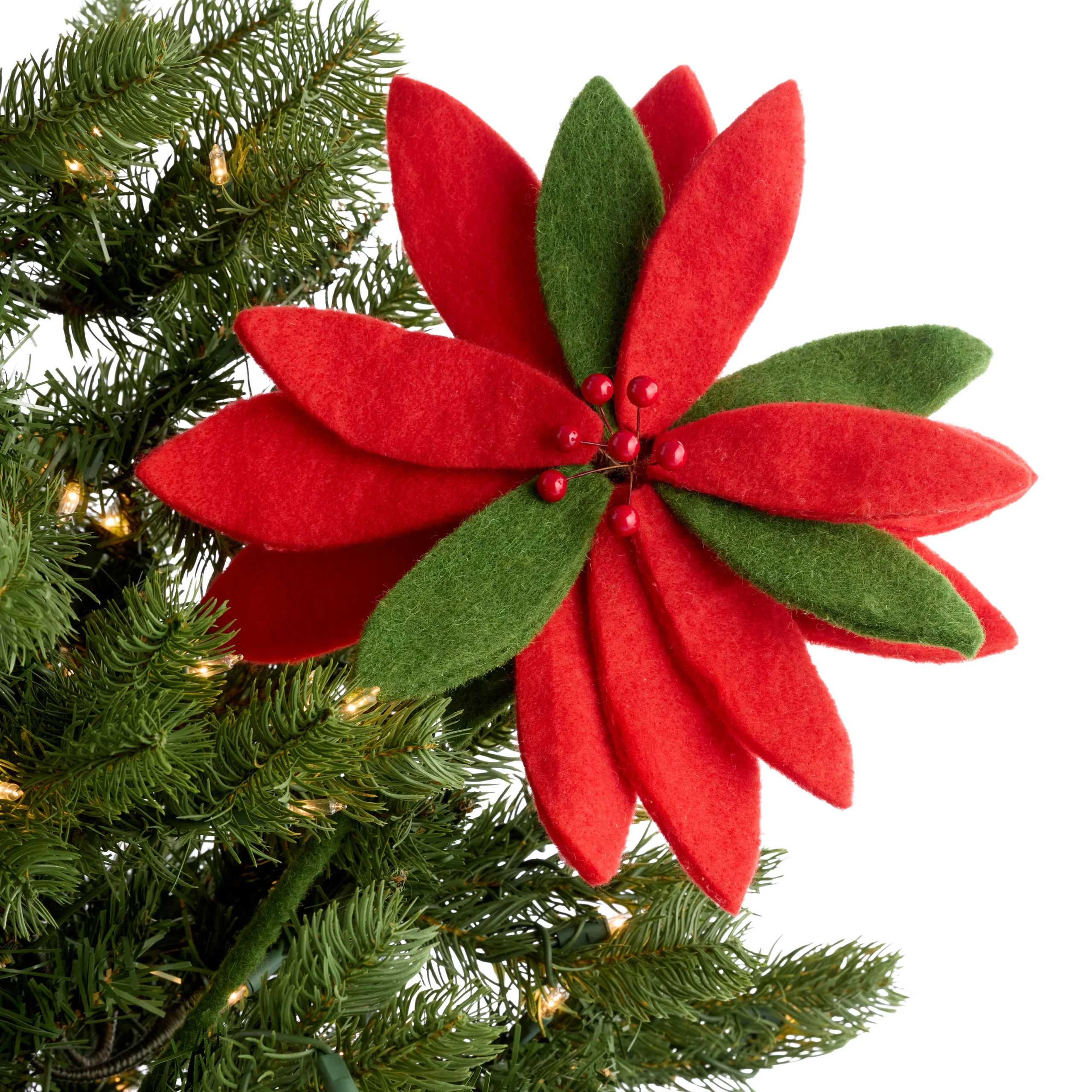 Wool Poinsettia Tree Pick